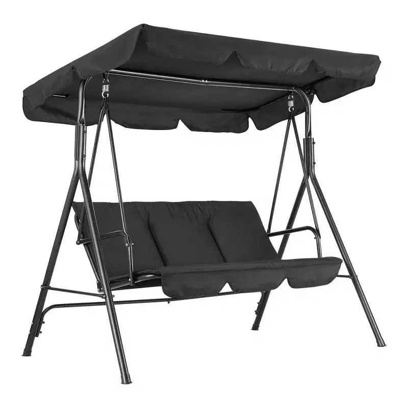 Outdoor Patio Swing Chair with Adjustable Canopy, Durable Steel Frame, for Garden, Backyard, Poolside