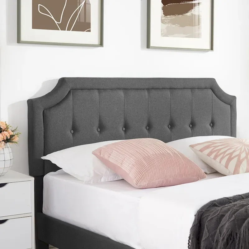 Javlergo Modern Upholstered Bed Frame with Height Adjustable Headboard, No Box Spring Needed
