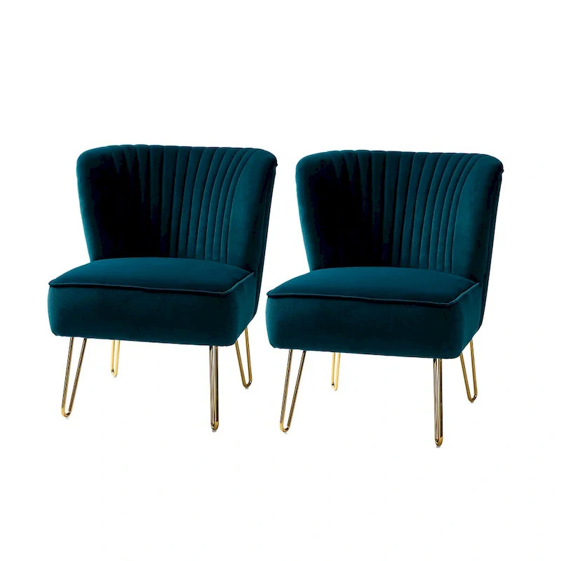 Barto Upholstered Side Chair with Tufted Back Set of 2 by HULALA HOME