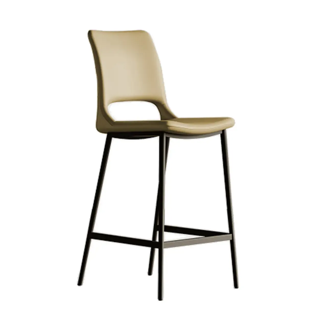 Saddle Faux Leather Counter Bar Stool High Back