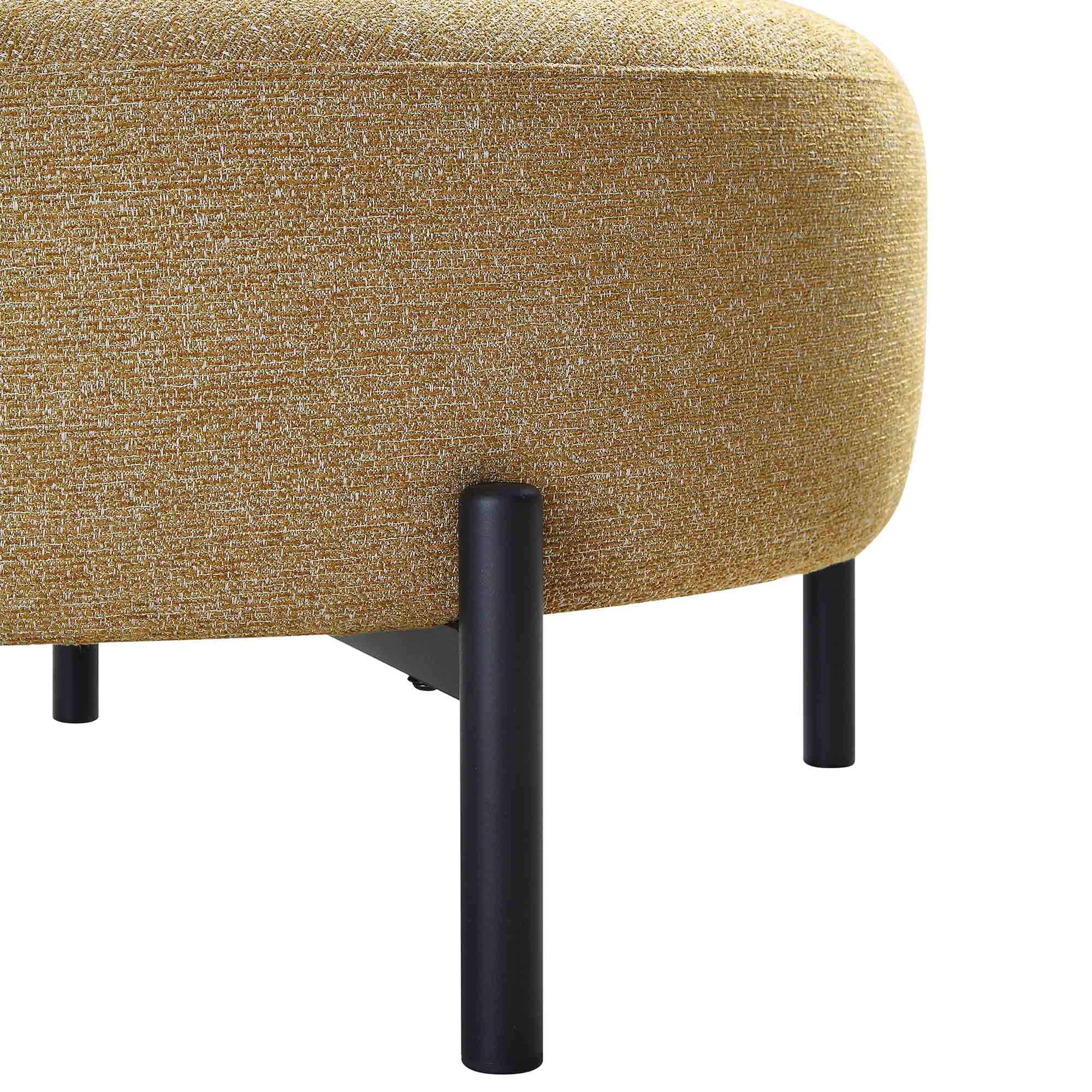 Armchair with Ball Cushion, Marigold Textured Fabric