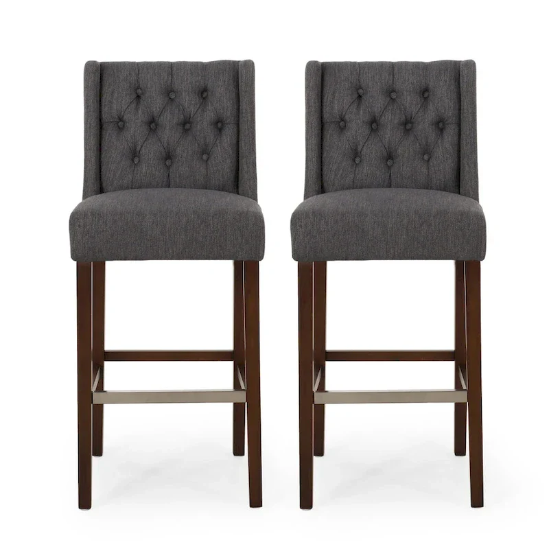 Bayliss Tufted Wingback Barstool (Set of 2) by Christopher Knight Home