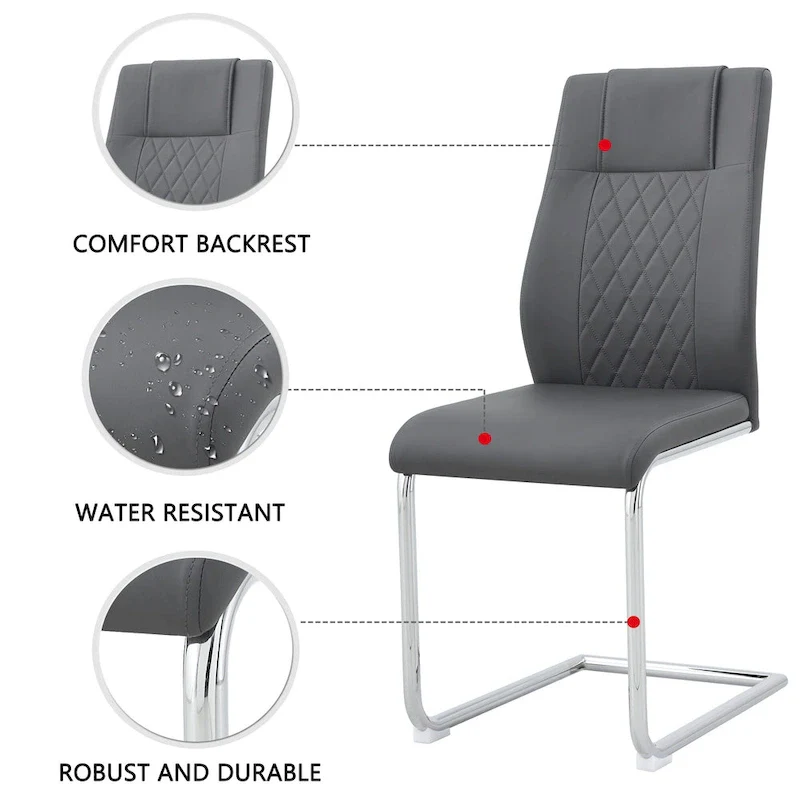 Modern dining chairs leather soft cushion seats