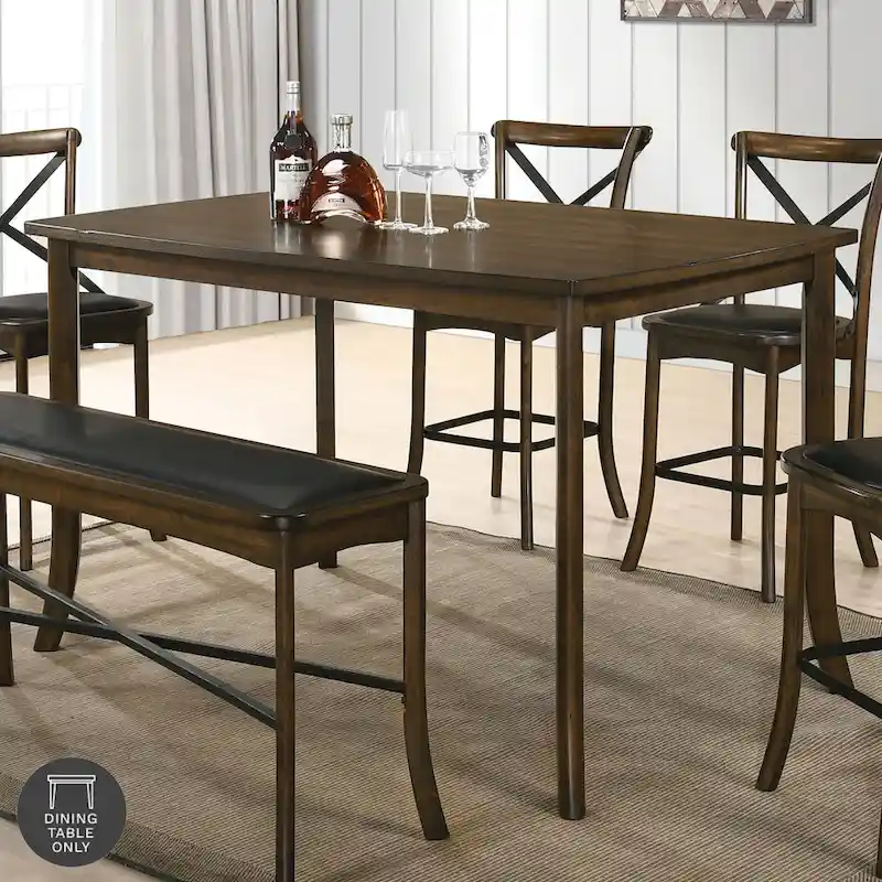 Furniture of America Dola Traditional Oak 59-inch Counter Height Dining Table