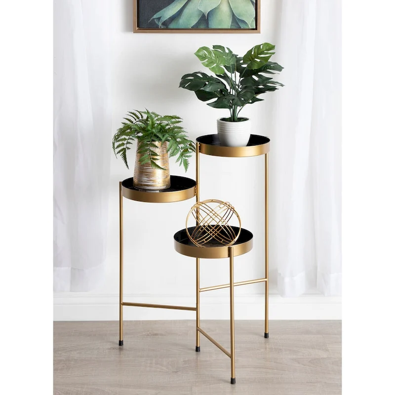 Kate and Laurel Finn Metal 3-tier Modern Plant Stand - 16x21x30