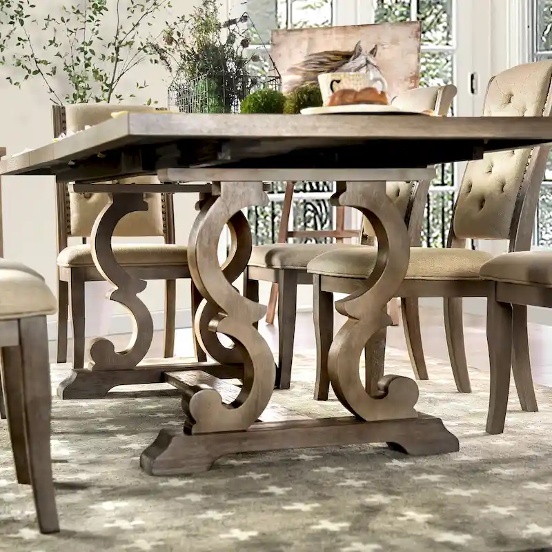 The Gray Barn Windswept Rustic 90-inch Wood Expandable Dining Table