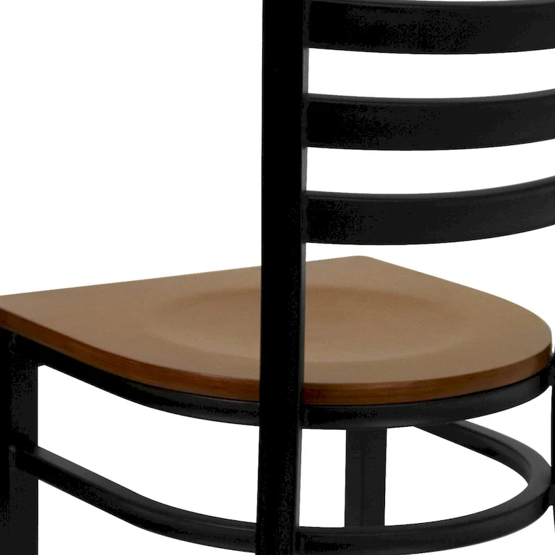 Ladder Back Metal Restaurant Chair - 16.5W x 17D x 32.25H - 16.5W x 17D x 32.25H