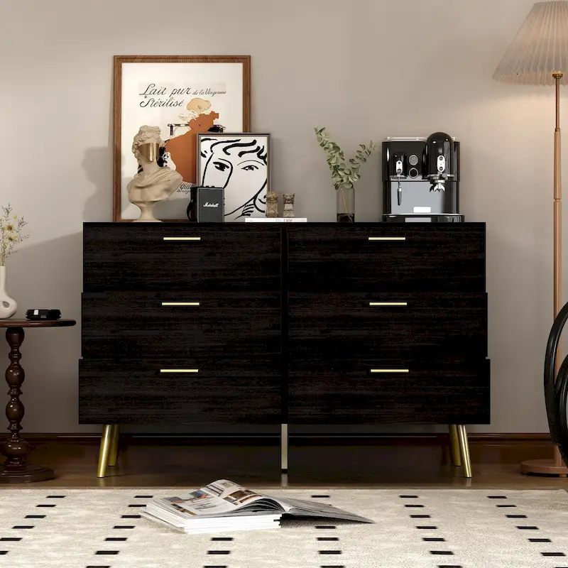 FUFU&GAGA Modern Double 6-Drawer Dresser Chest Of Drawers Cabinet