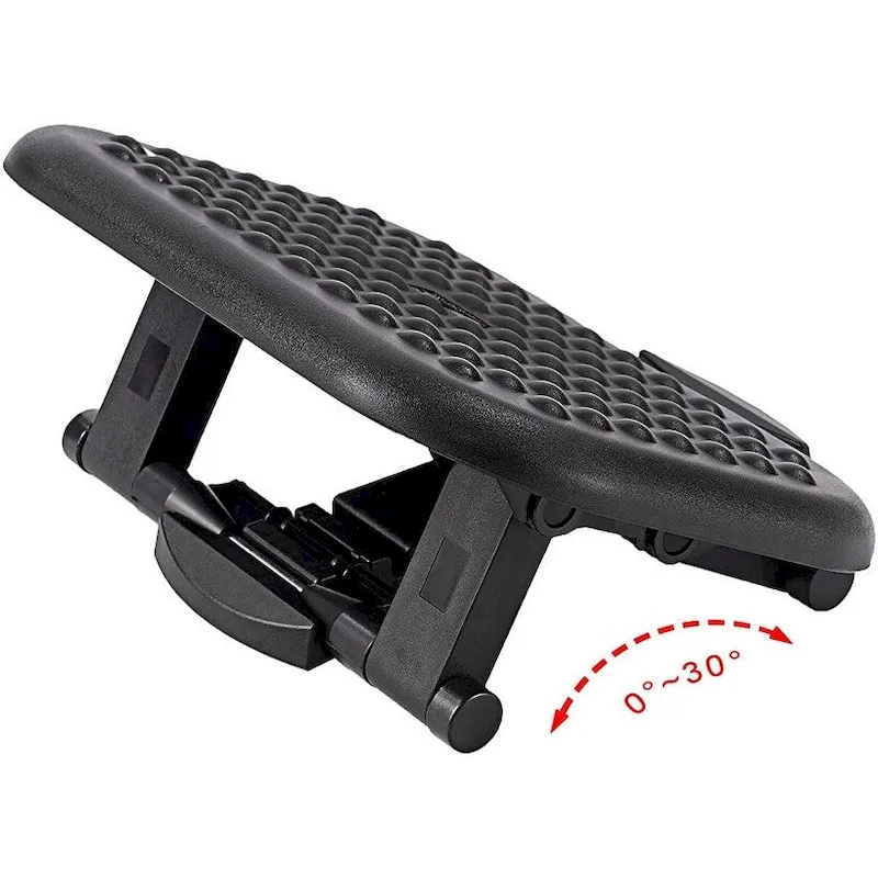ApexDesk Adjustable Massaging Foot Rest with Non-Skid Surface 18 x 13.5 (Black)