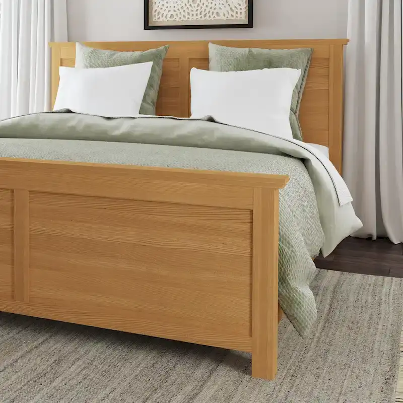 Oak Park Brown Wood King Bed and Two Nightstands
