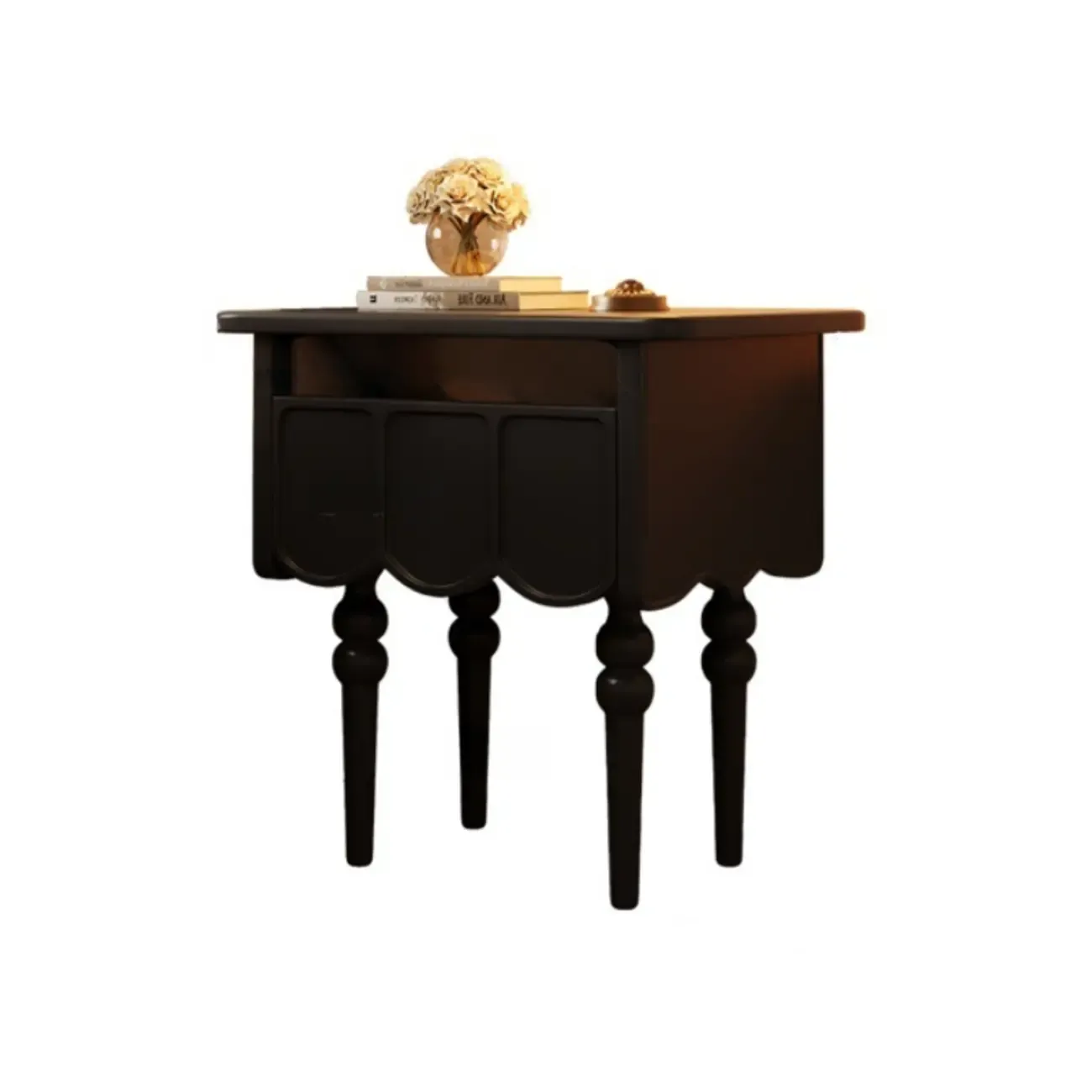 Narrow Modern Wood Nightstand with Drawer