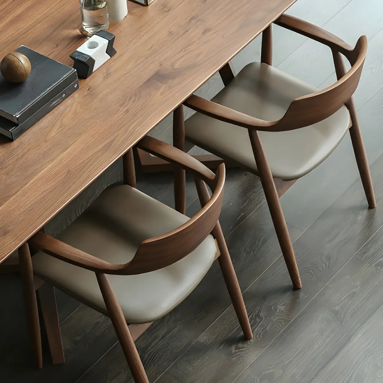 Mid Century Solid Wood Dining Chair Set of 2