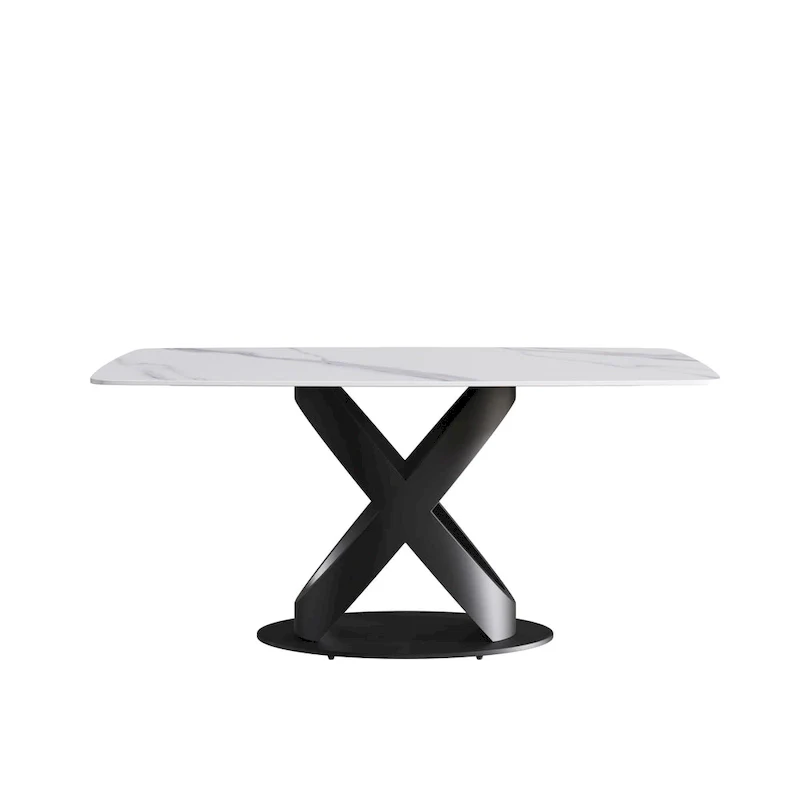 63 inch Modern White Rectangular Dining Table