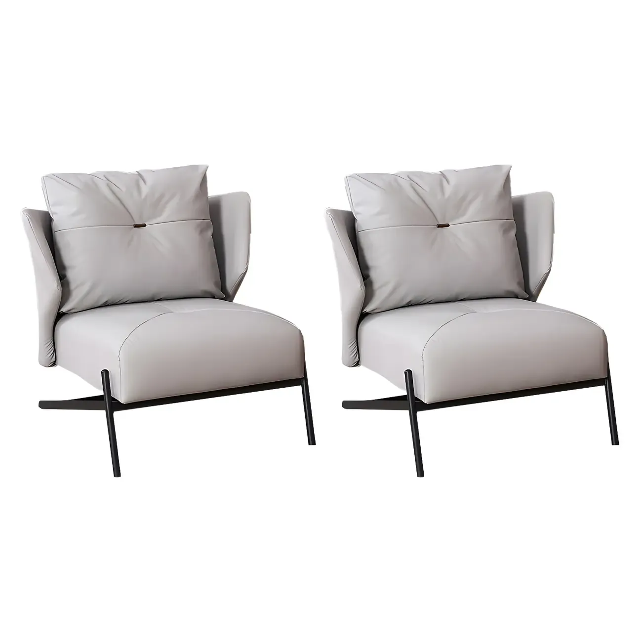 Modern Cat-Resistant Leather High Back Accent Chair