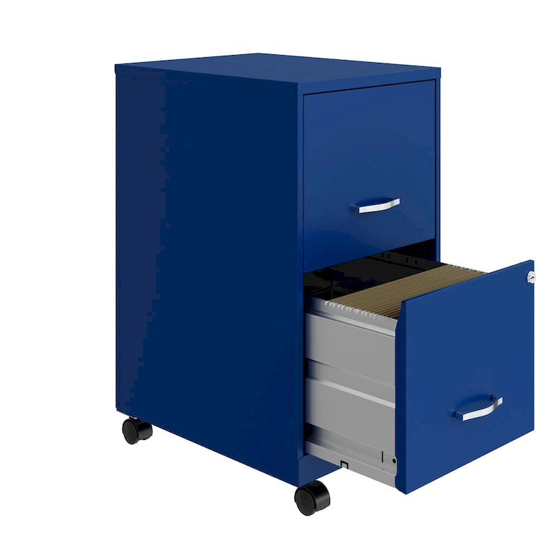 Space Solutions 18  2 Drawer Smart Vertical File Cabinet, Classic Blue