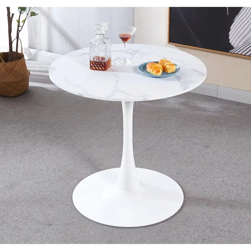 Round Tulip Table with MDF Top, Pedestal Design