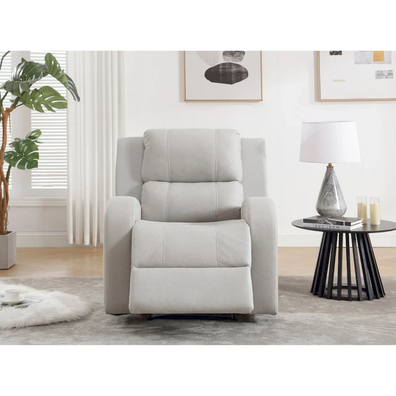 Modern Soft and Faux Leather Manual Recliner Chair