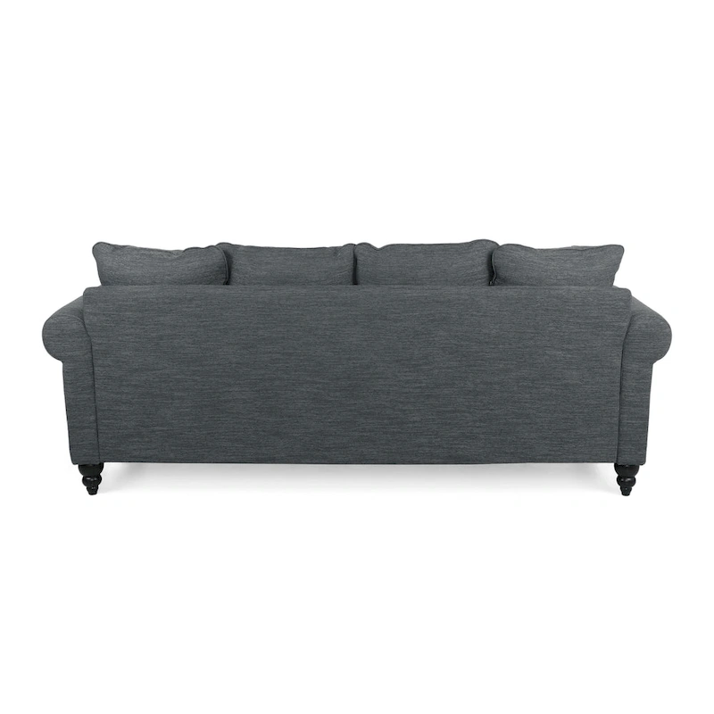 Manbow Fabric Pillowback 3 Seater Sofa with Nailhead Trim by Christopher Knight Home