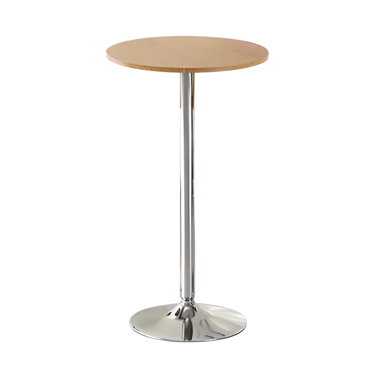 Scandinavian 36 Wooden Round Bistro Table with Metal Pedestal