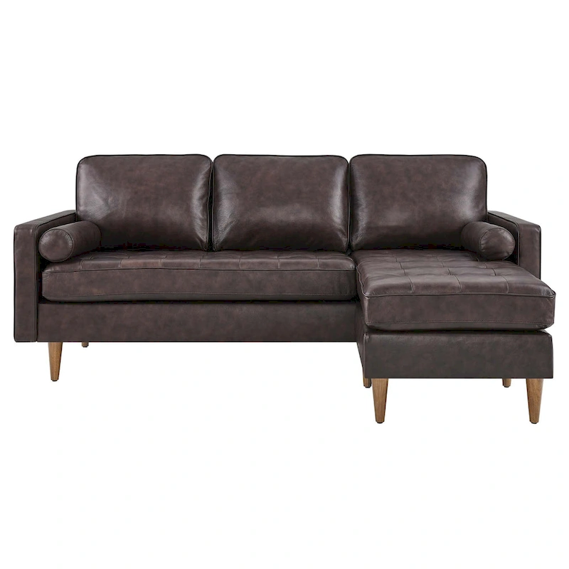 Valour 78  Leather Apartment Sectional Sofa