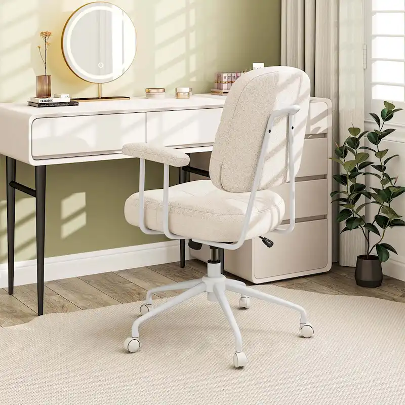 Costway Home Office Chair Leathaire Upholstered Task Chair with - See Details