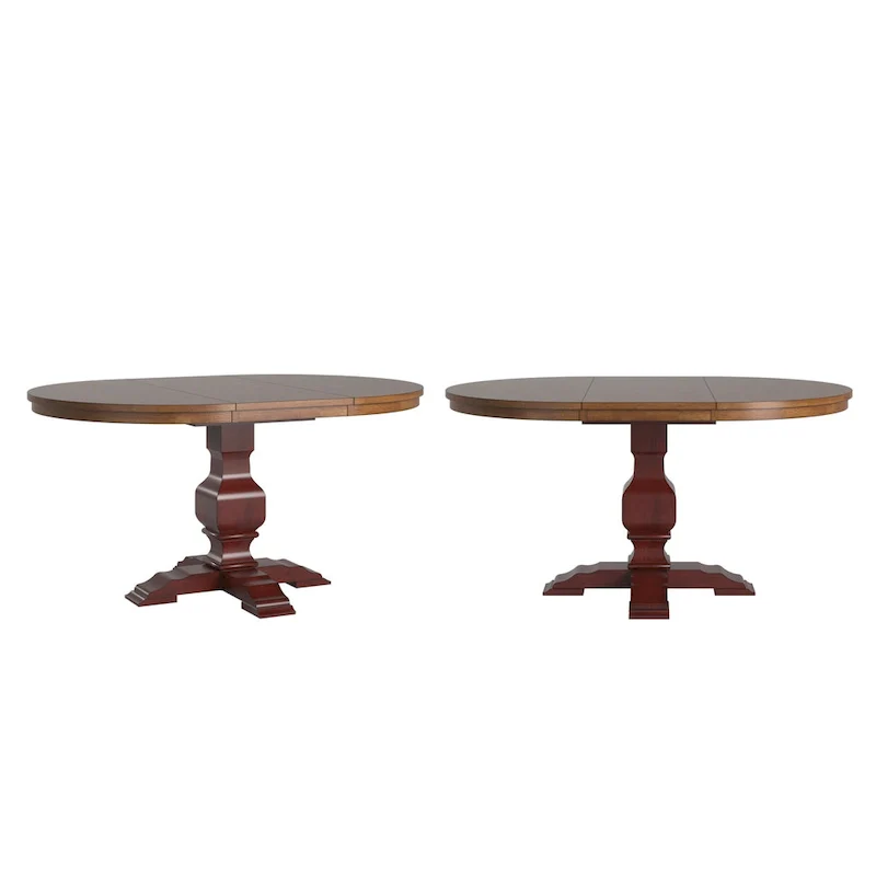 Ronda Two-Tone Oval Solid Wood Top Extending Dining Table