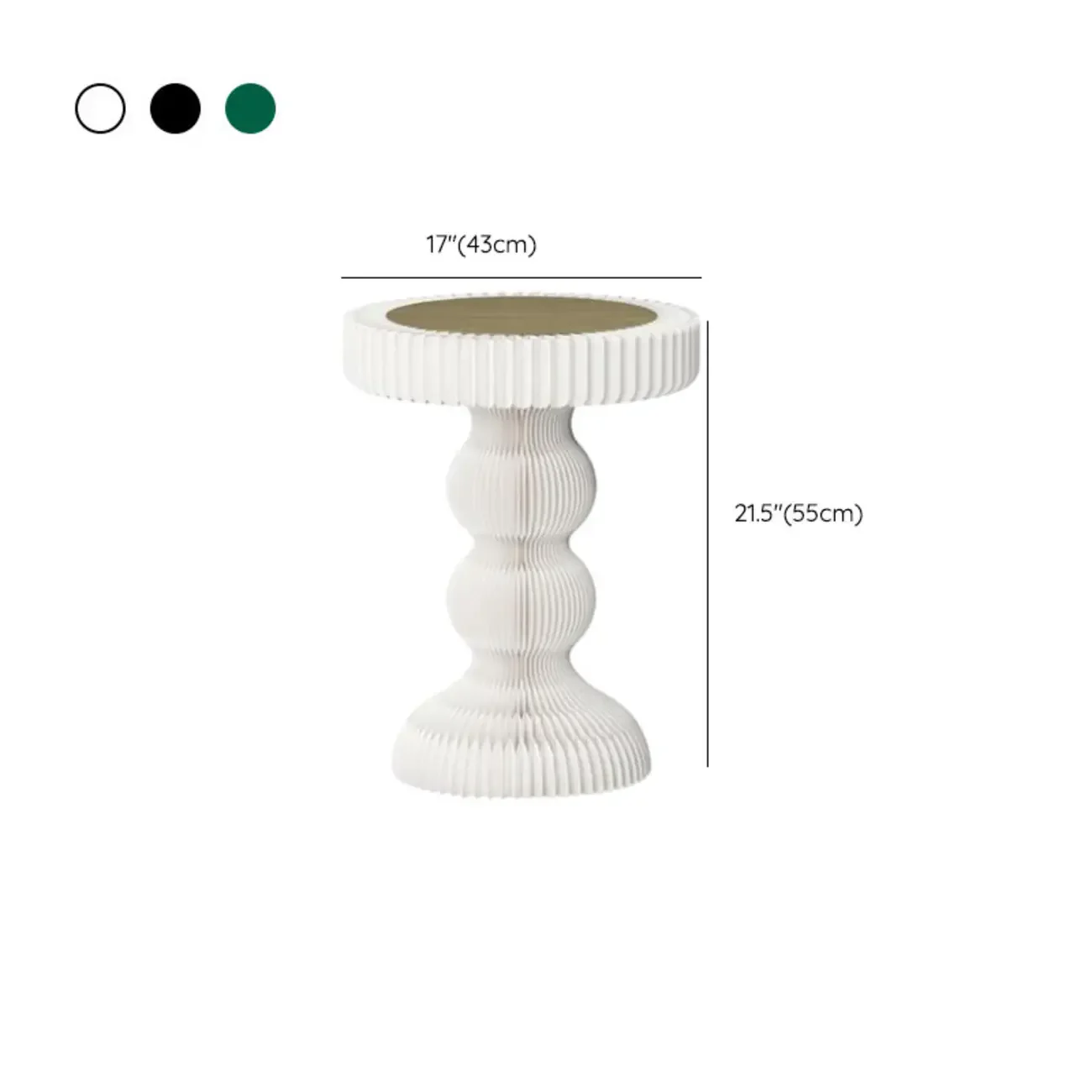 Round Metal Foldable End Table with Pedestal Base