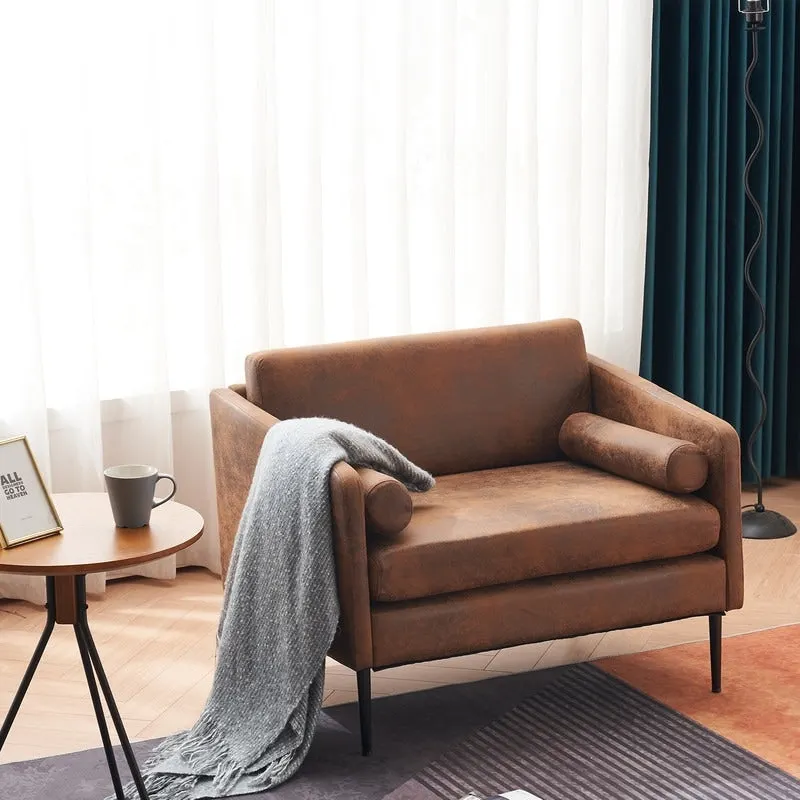 Foil Fabric Accent Chair with Pillow