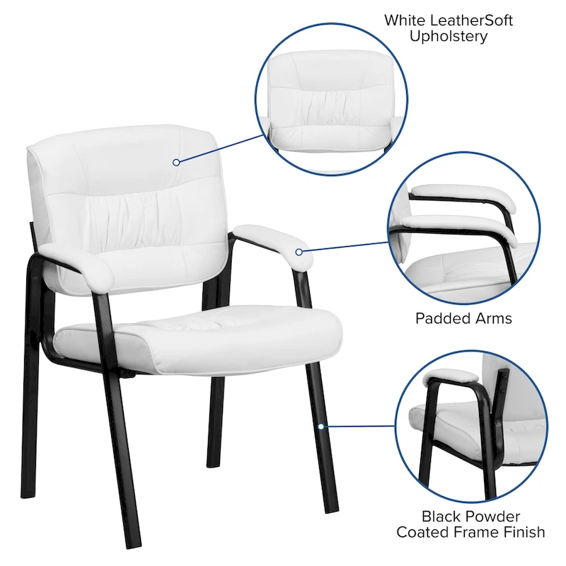 Upholstered Tufted Executive Reception Chair with Padded Arms - 23.25W x 26D x 36H