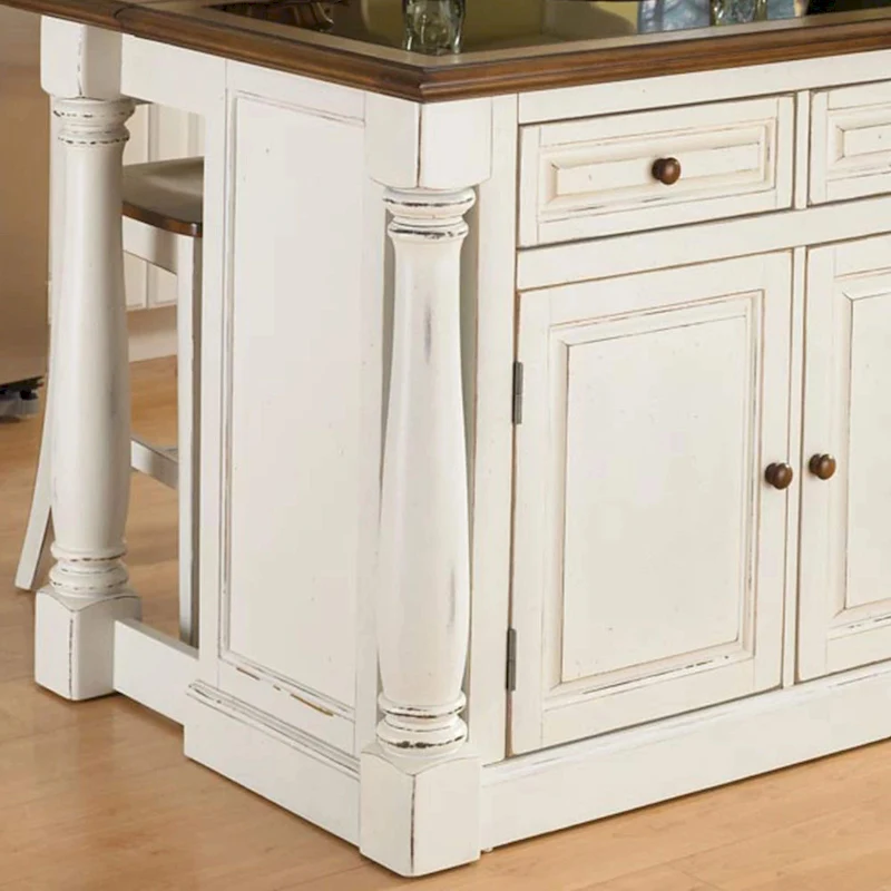 Monarch Antiqued White Kitchen Island by Home Styles