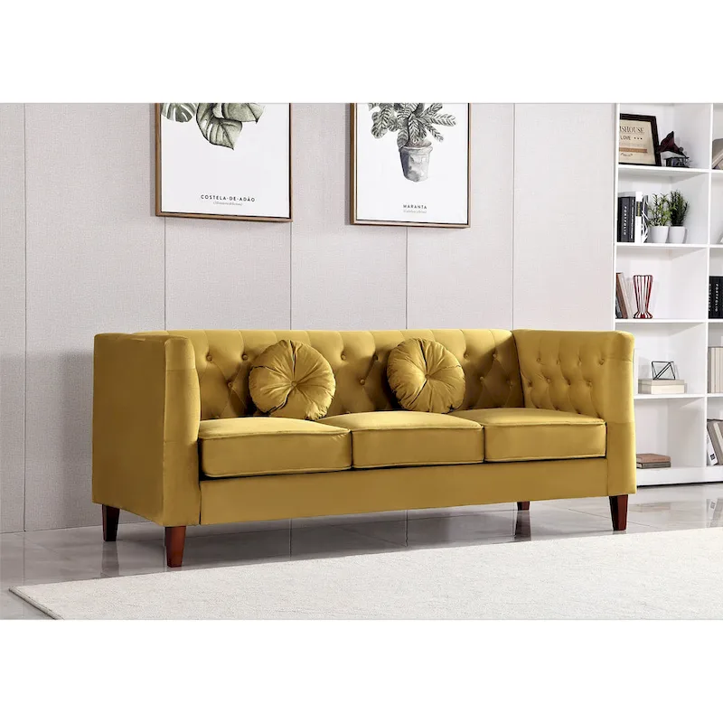 Classic Chesterfield Sofa - Tufted Upholstered Living Room Sofa
