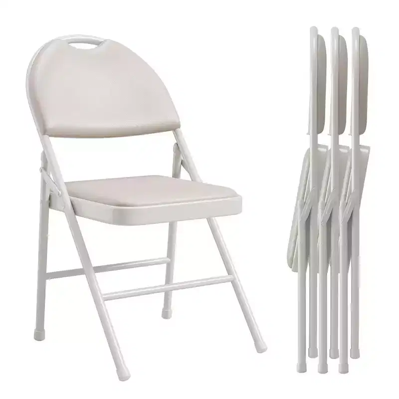 Folding Chairs Set of 2/4/6, Metal Foldable Chair with and Non-Slip Feet Pads