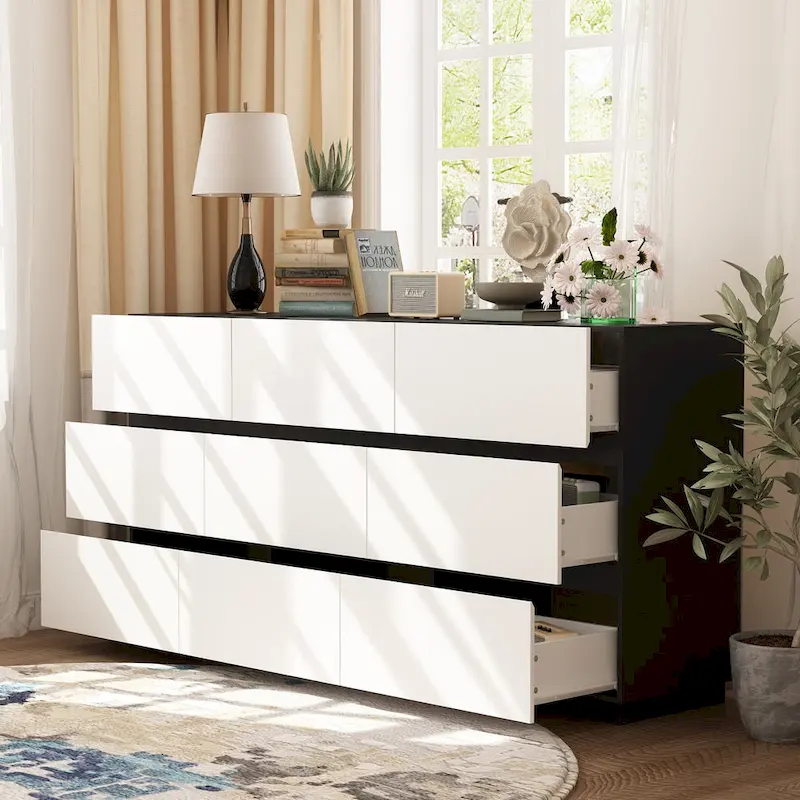 Modern Minimalist Nine-Drawer/Six-Drawer Dresser Storage Solution