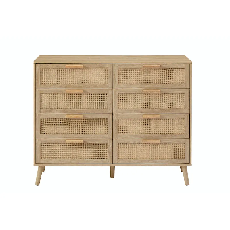 Bedroom Dresser with Rattan Fronts