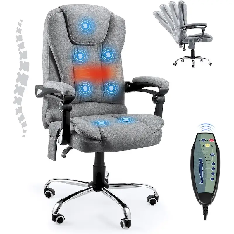 AECOJOY Ergonomic Office Chair with 7 Points Vibrating Massage&Heat Functions