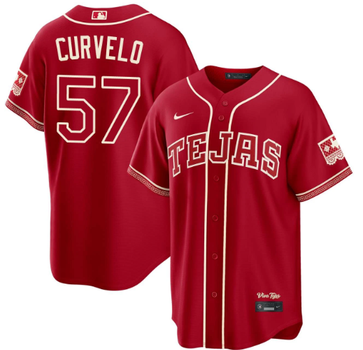 Luis Curvelo Texas Rangers Red 2026 City Connect Jersey