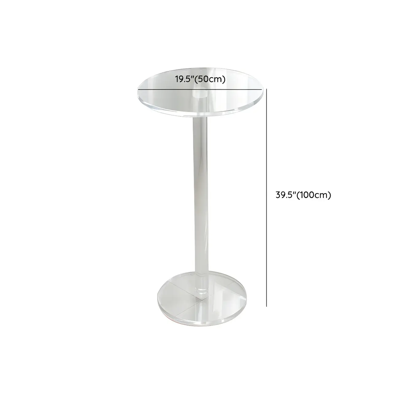 Modern Clear Acrylic Round Pedestal Bar Tables