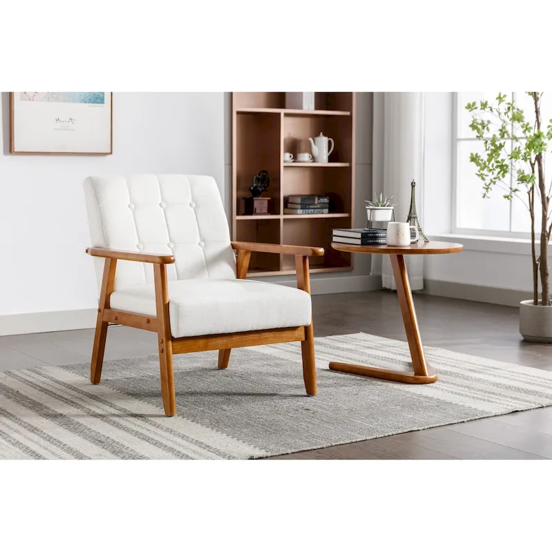 Leisure Accent Chairs Armchair with Solid Wood Armrest and Feet, for Living Room Bedroom Studio chair