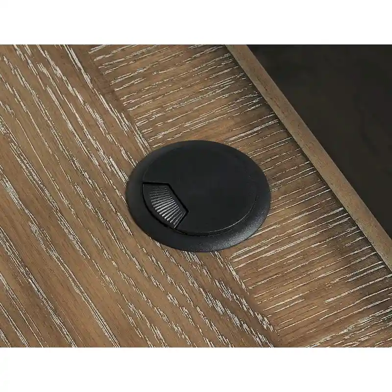 Realyn Antique White/Brown 2-Piece Home Office Desk