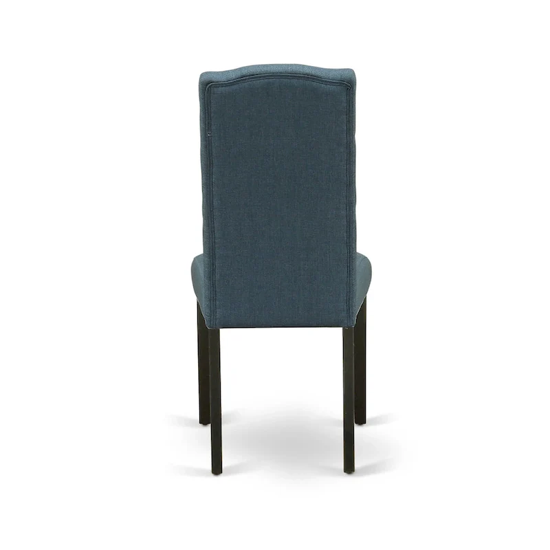 East West Furniture Wooden Dining Table Set Includes Small Table and Parson Chairs in Linen Fabric (Pieces and Finish Option)