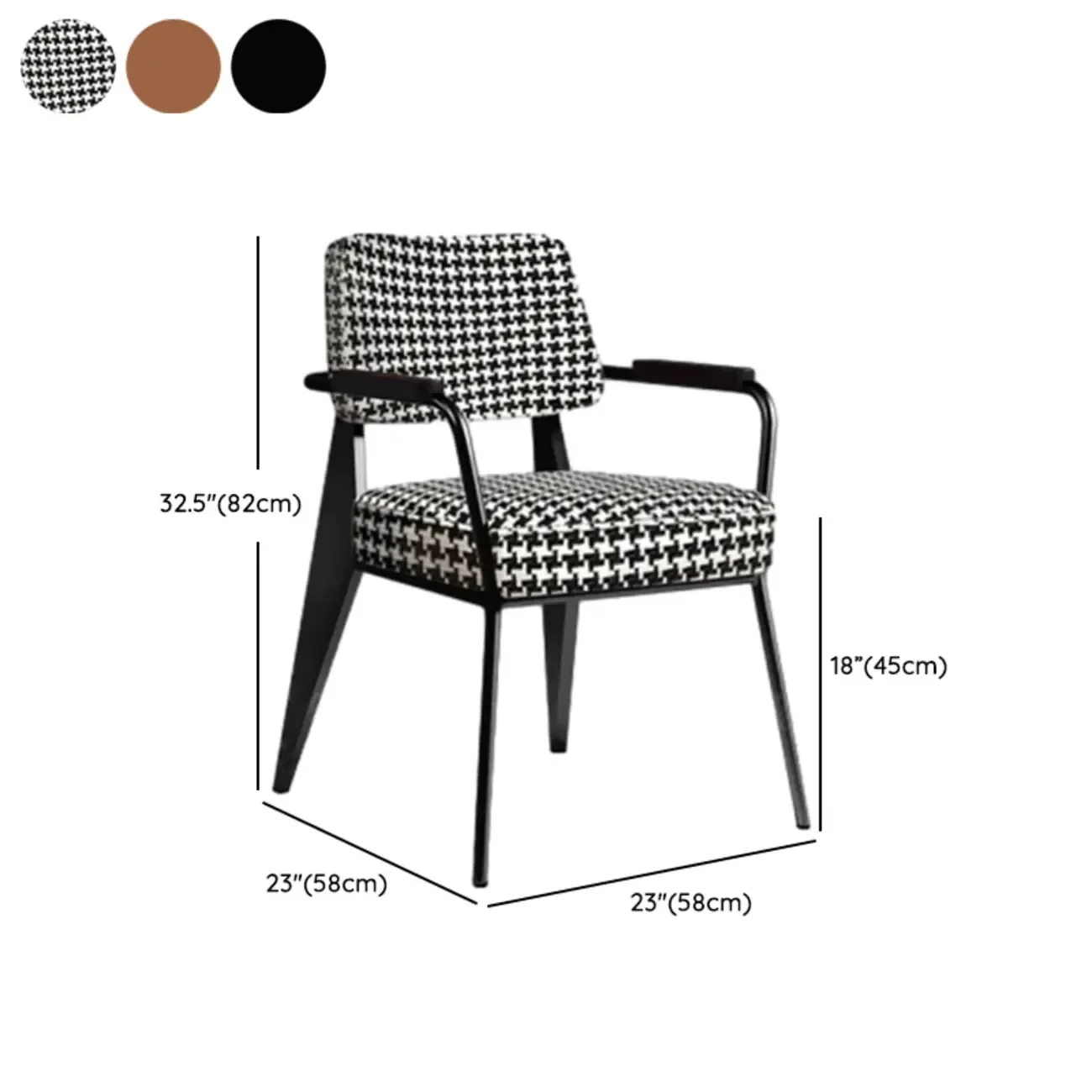 Modern Upholstered Dining Chair with Arm