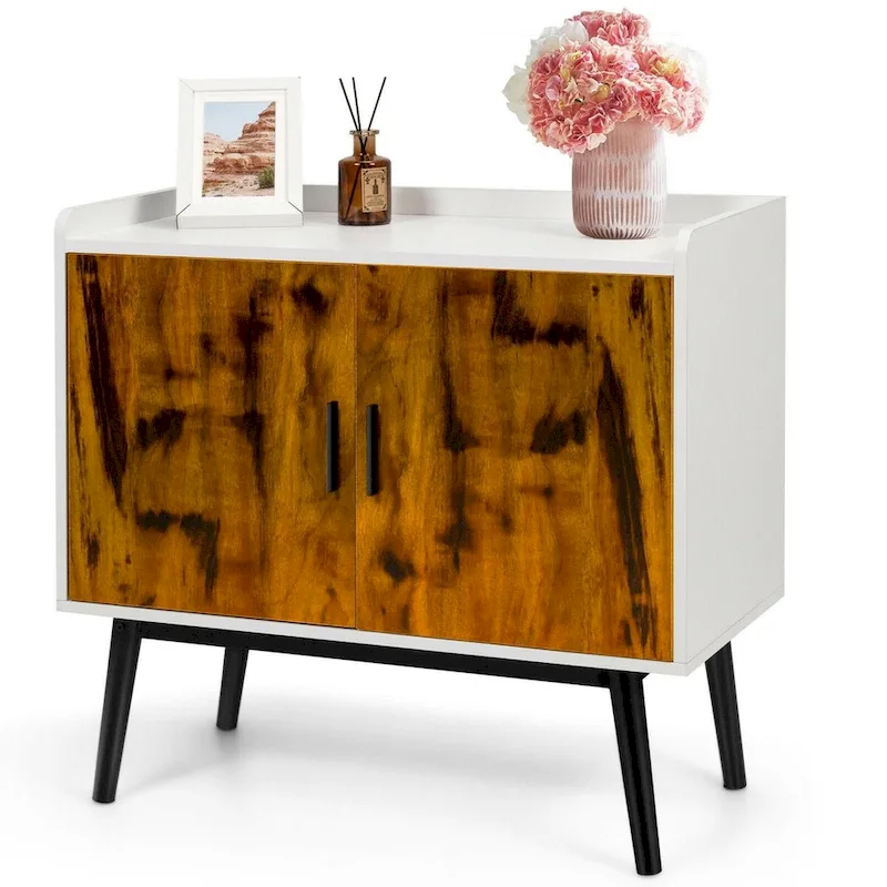 2-Door Storage Cabinet with Metal Legs, 32 x 15 x 29 inches