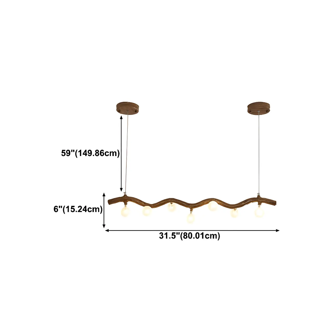 Modern Brown Glass Linear Island Pendant Light