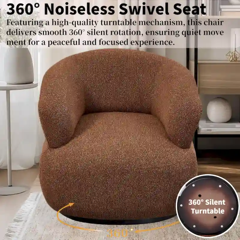 Kieon 33W 360 Swivel Modern Barrel Chair Accent Chair Set of 2