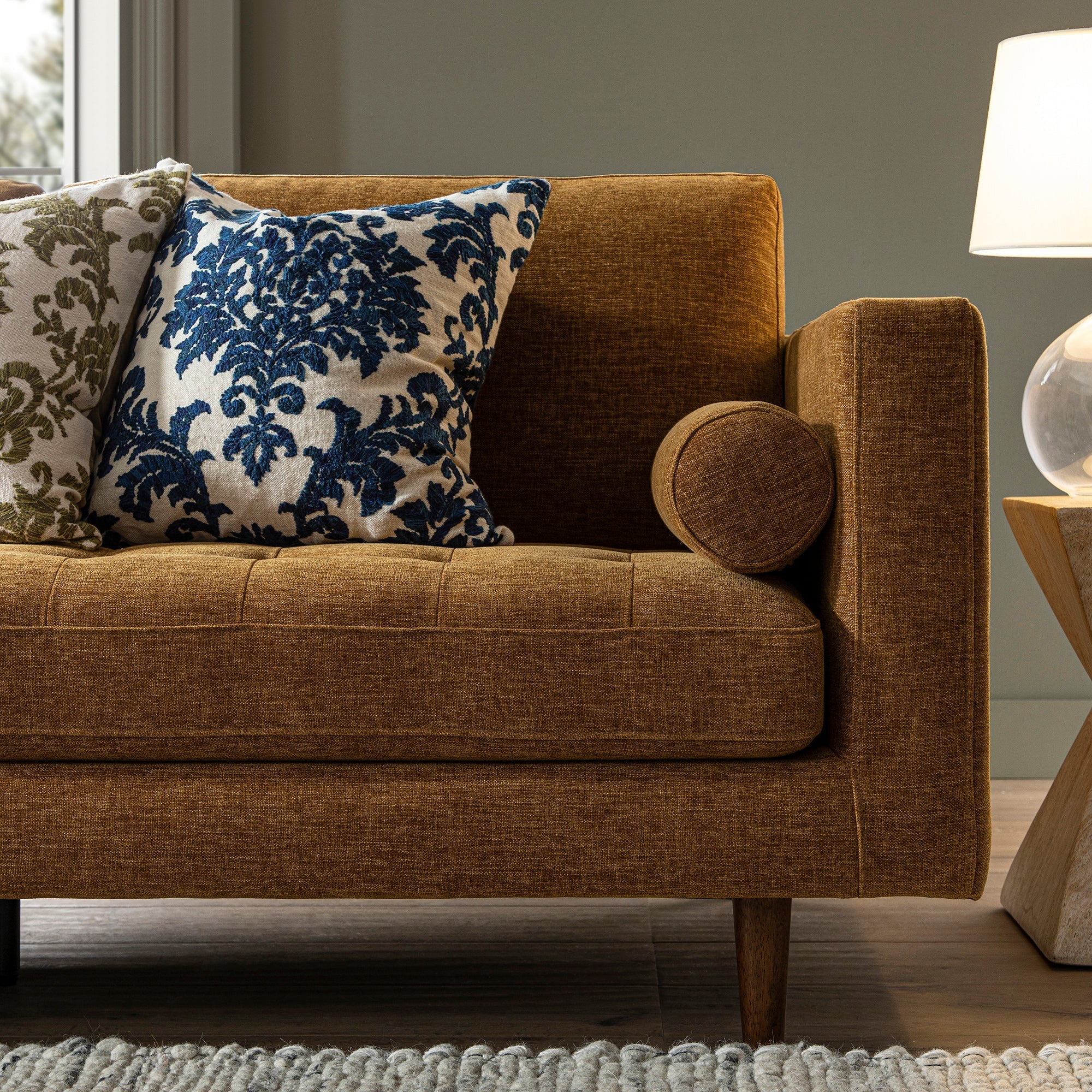 Spiced Honey Chenille Grand 4-Seater Chaise End Sofa, Left Hand Facing