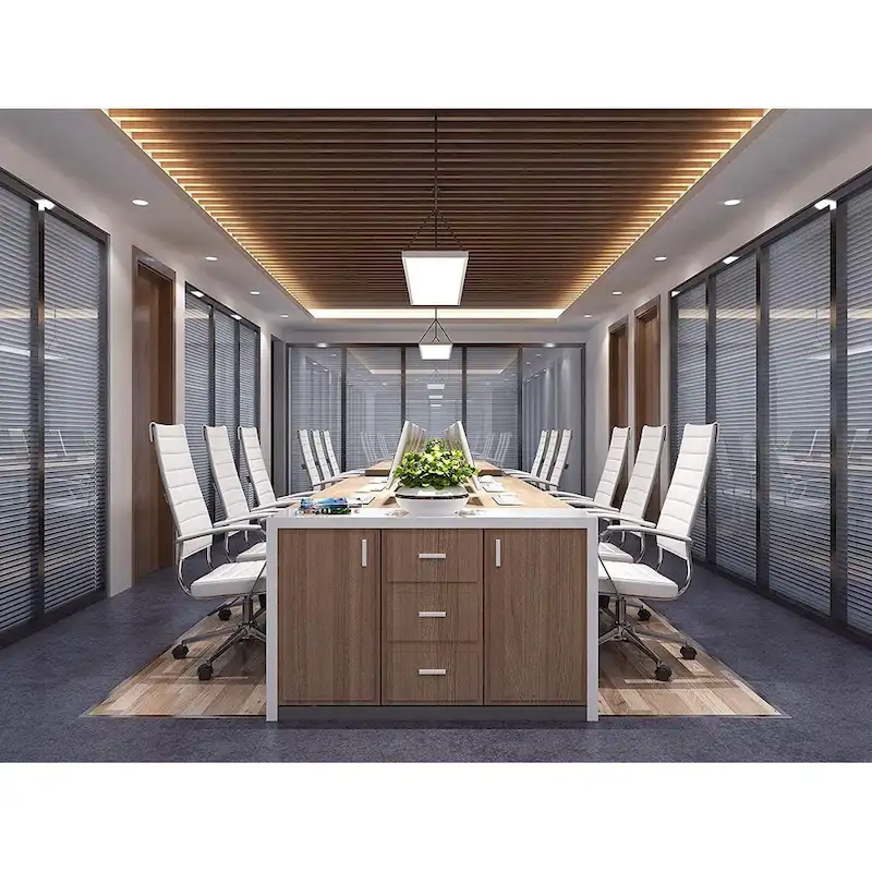 Modern High Back Office Chair Ribbed PU Leather Swivel Tilt Conference Room Computer Desk Cushion Seat Boss