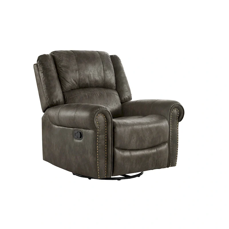 Polished microfiber rivet rotating gliding lounge chair