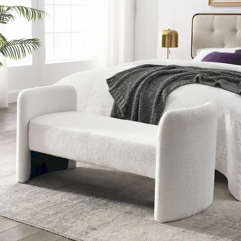 GDFStudio - Harper H-Frame Polyester Upholstered Bench with Modern Versatile Design