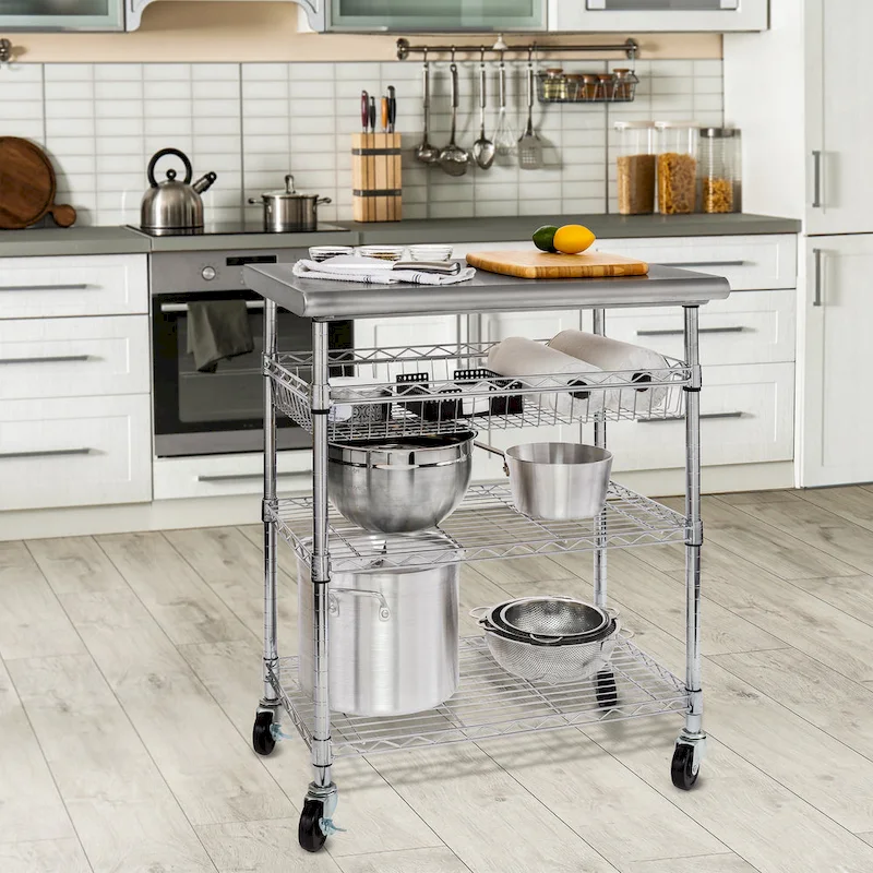 Stainless-Steel Utility Cart NSF, 30 W x 20 D x 36 H - N/A