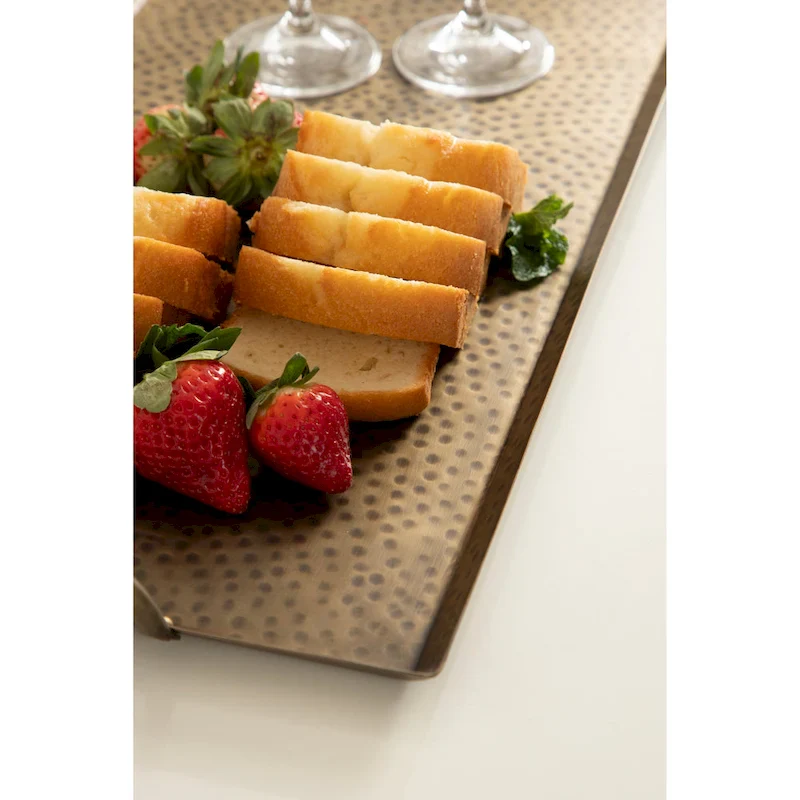 Kate and Laurel Sanzo Hammered Rectangle Metal Tray